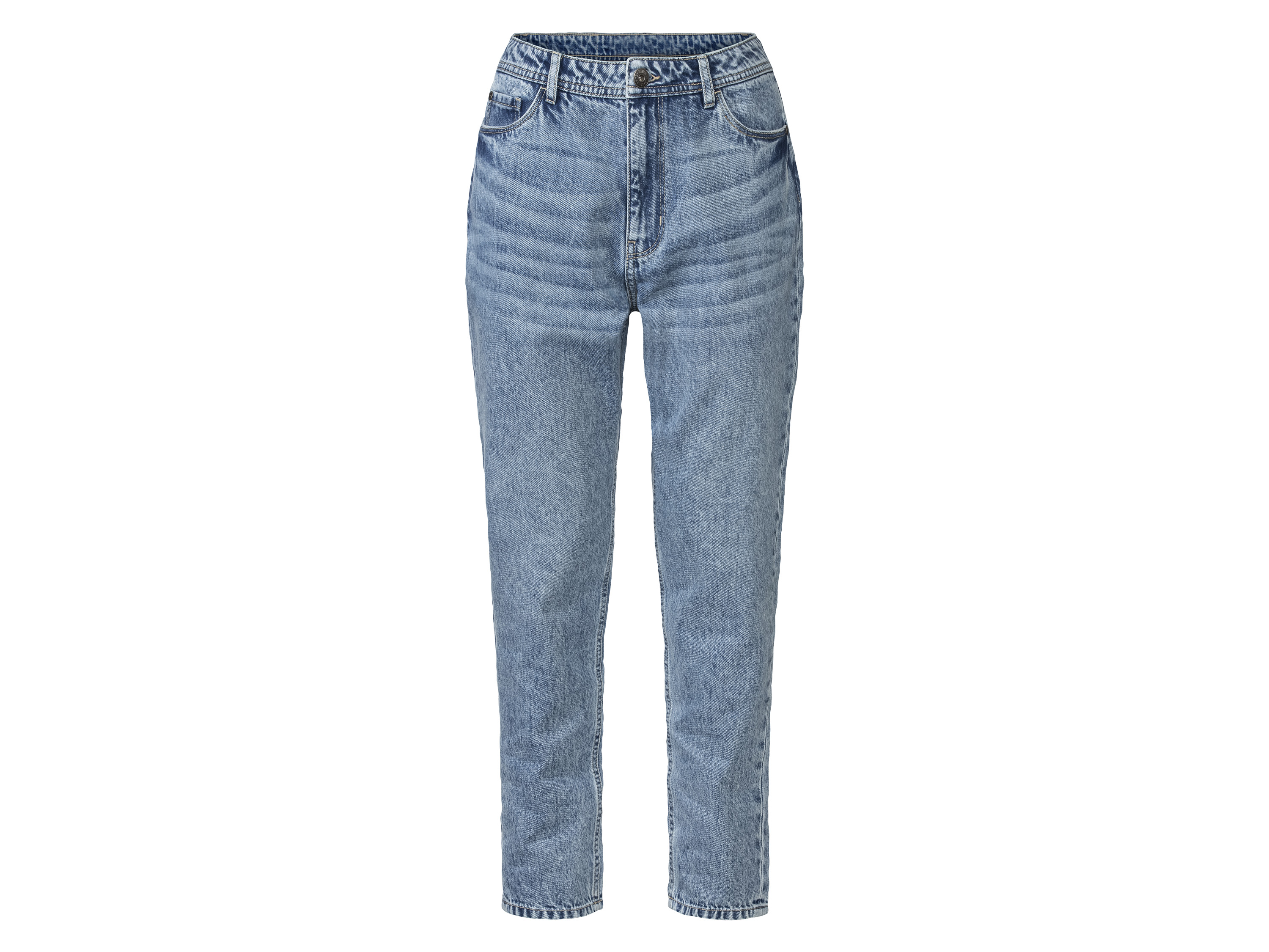 esmara® Jeansy damskie, mom fit, z wysokim stanem (40, Niebieski)