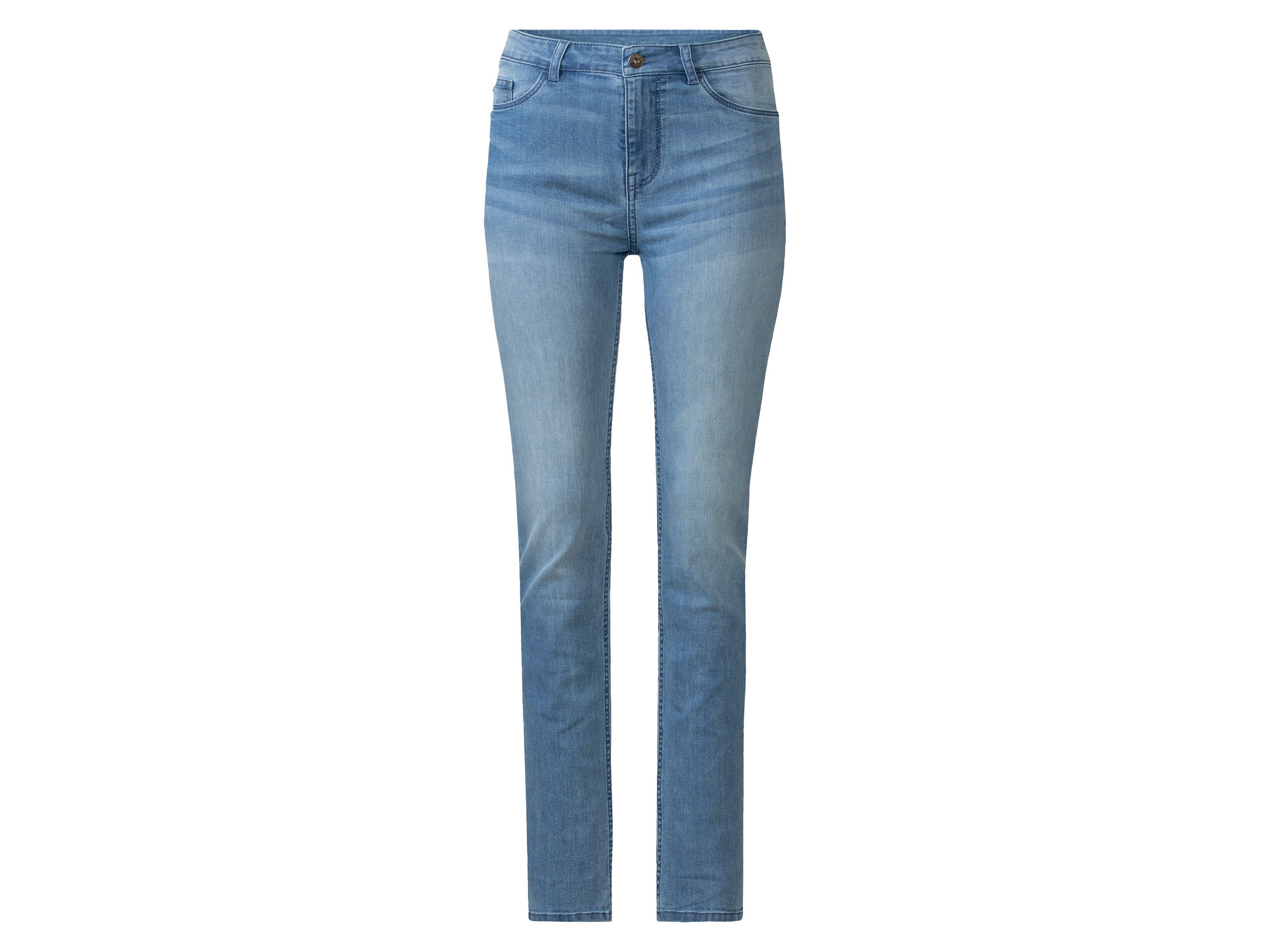 esmara® Jeansy damskie z bawełną, Slim Fit (Krótsze, 40, Jasnoniebieski)