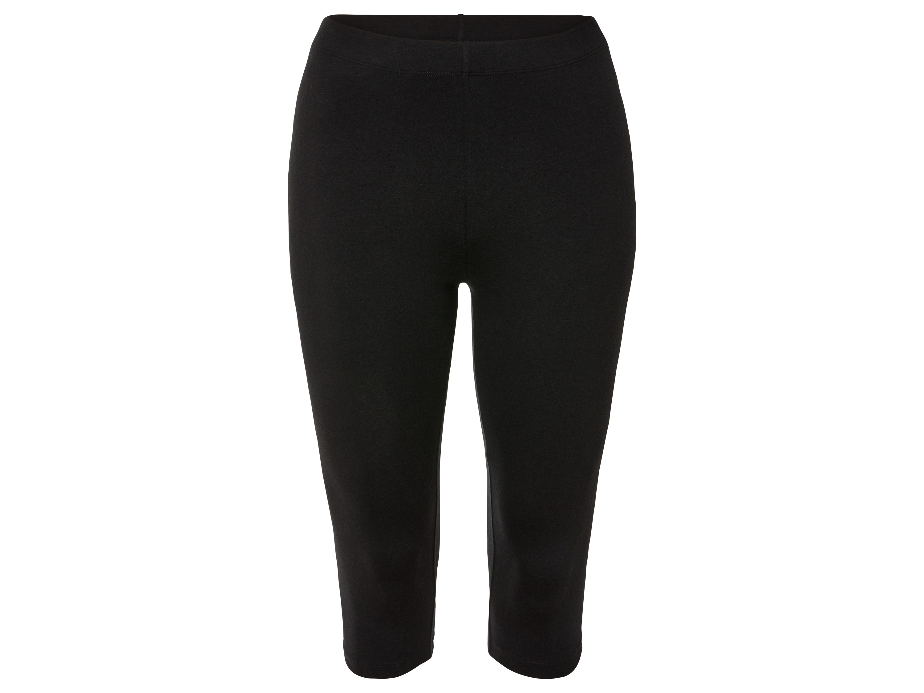 esmara® Legginsy damskie 3/4 z bawełną organiczną (L (44-46), Czarny)