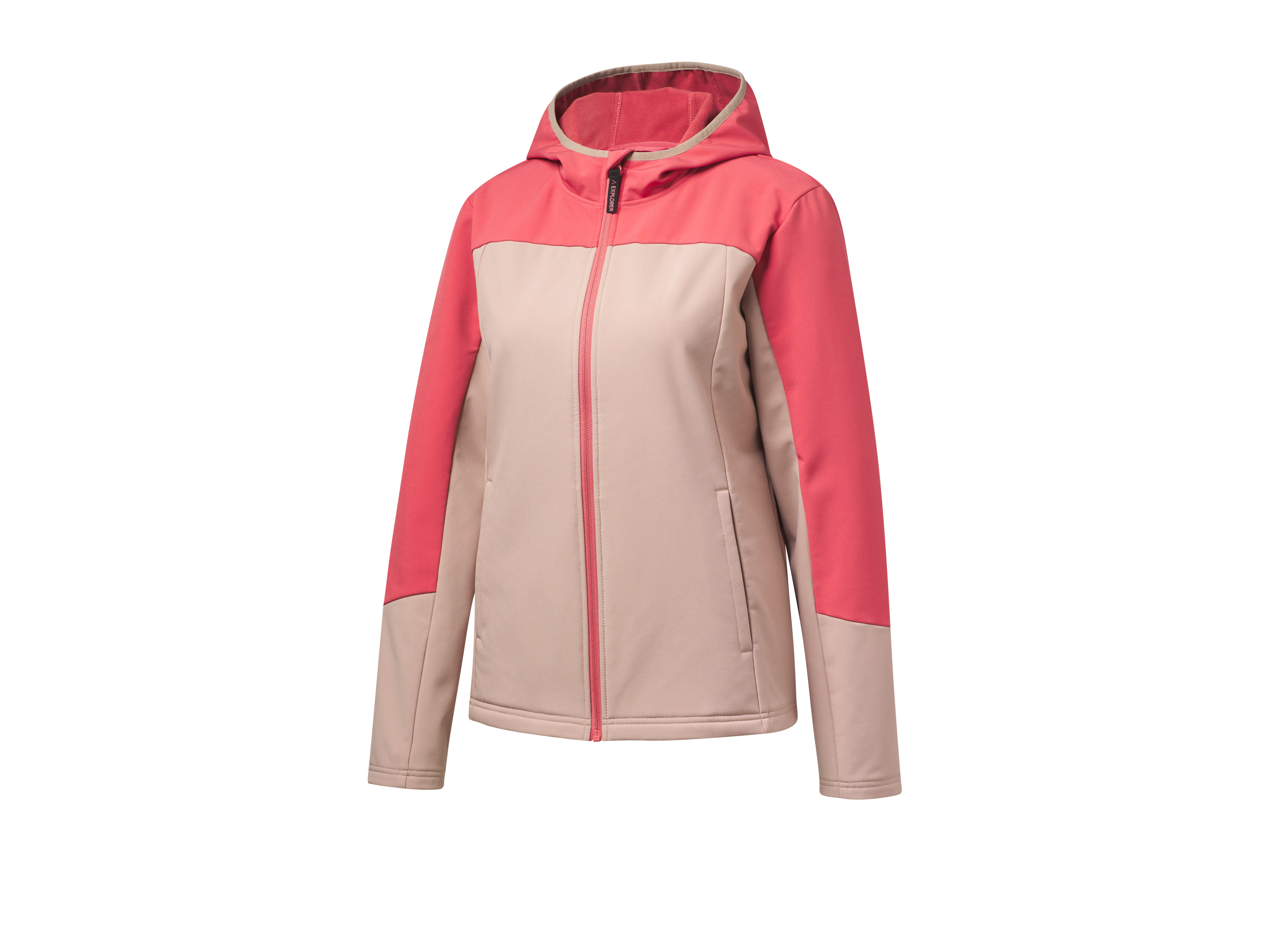 CRIVIT Kurtka damska softshell ocieplana (S(36/38), Beżowy/czerwony)