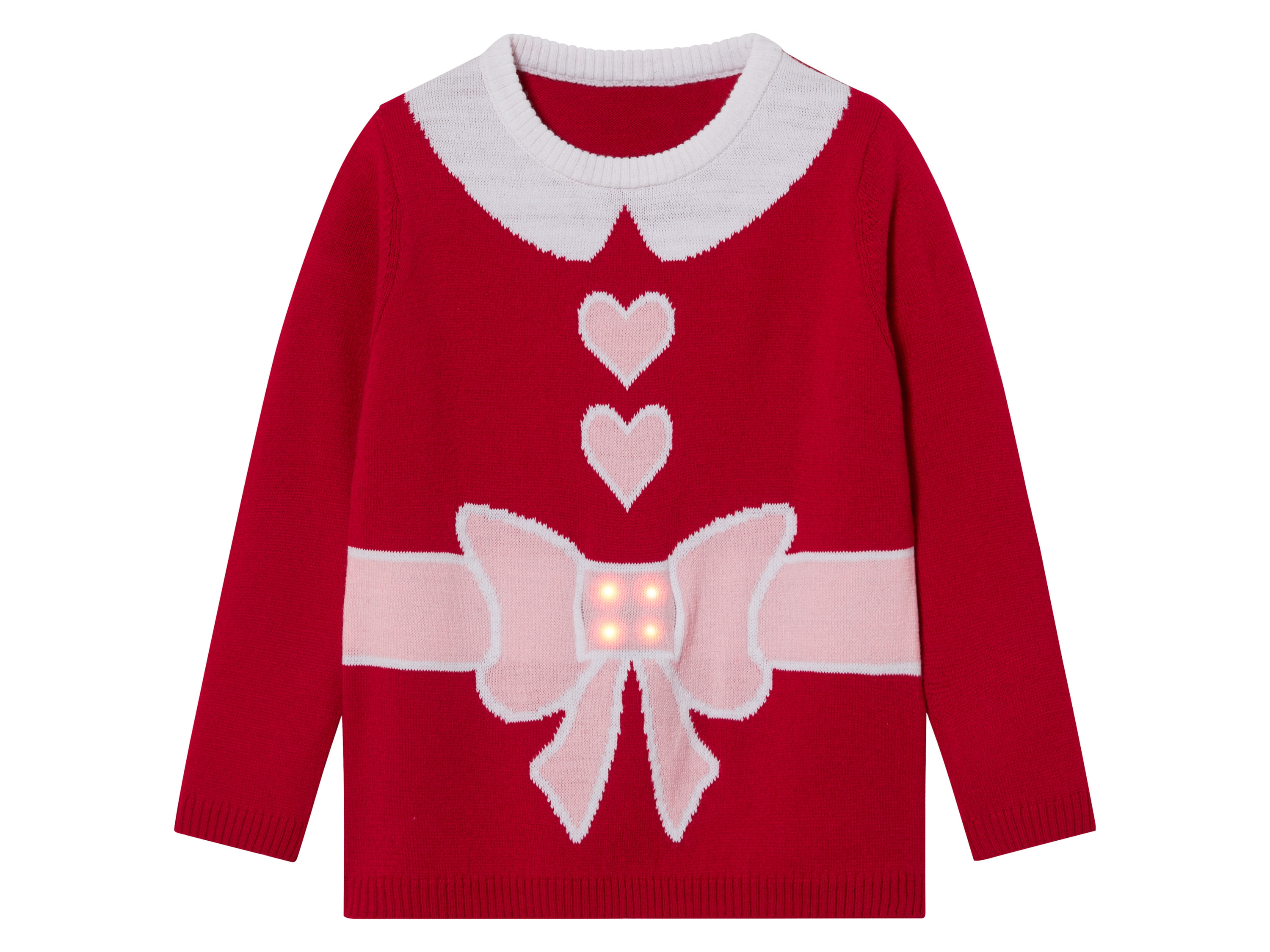 lupilu® Sweter świąteczny dziecięcy z efektem LED (98/104, Czerwony)