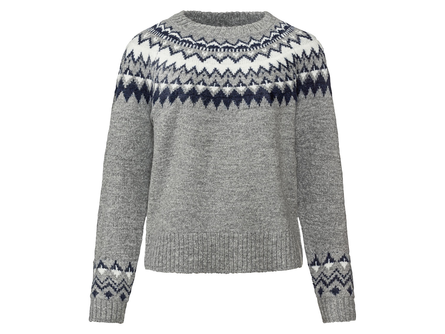 esmara® Sweter damski w stylu norweskim (Szary, S (36-38))