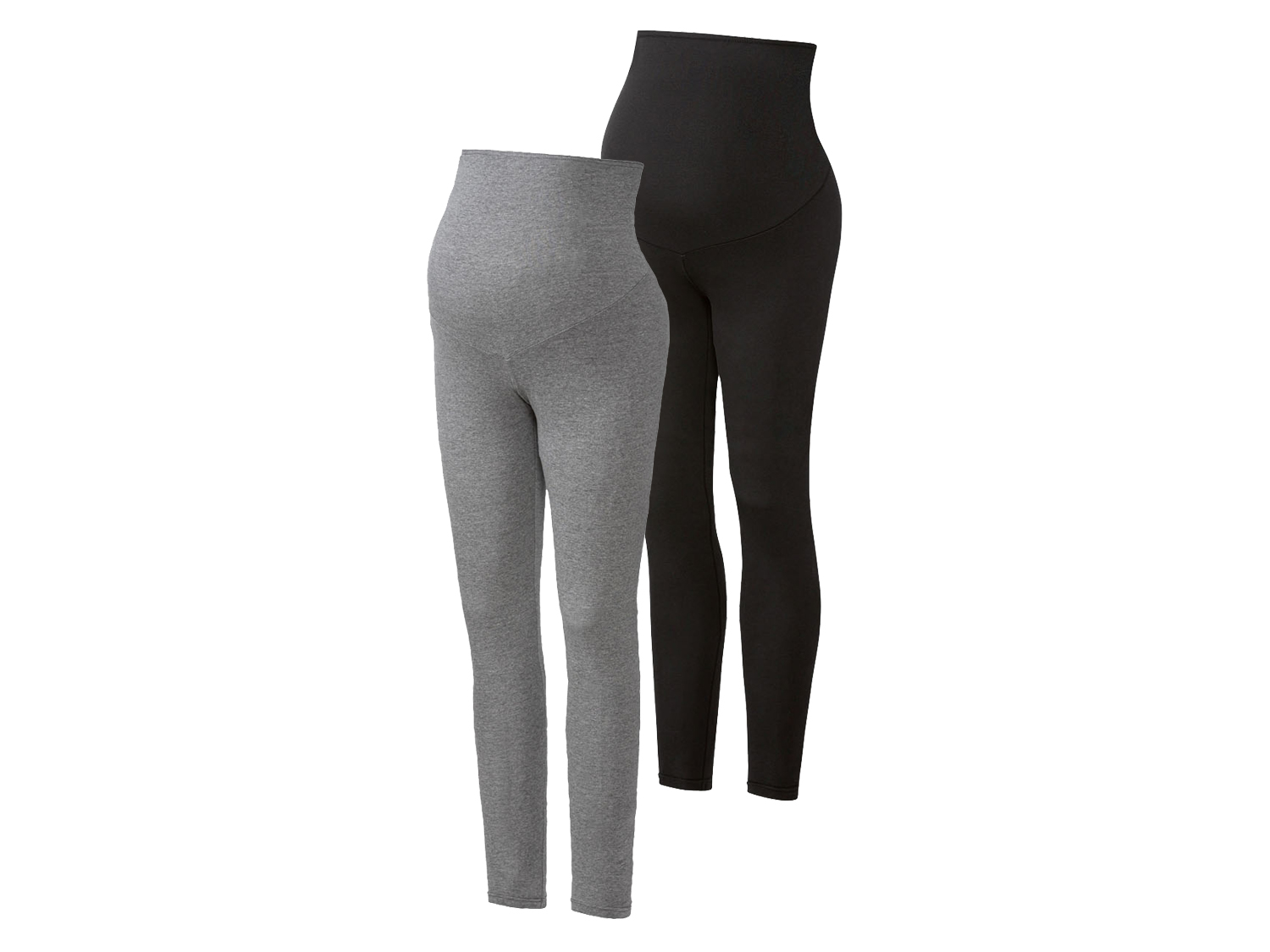 esmara® Legginsy ciążowe damskie z bawełną organiczną, 2 pary (XS (32/34), Czarny/ szary)