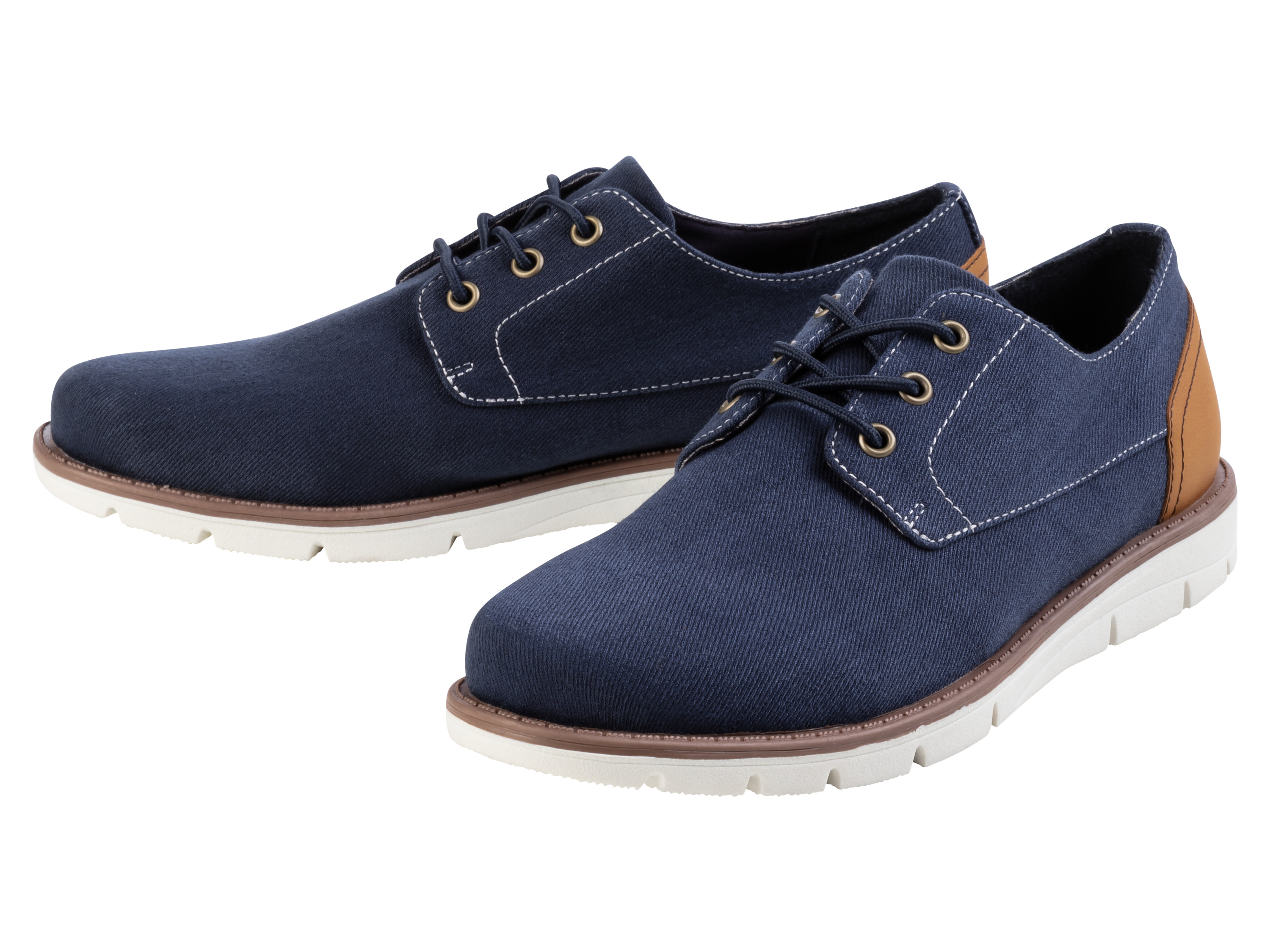 LIVERGY® Buty męskie na co dzień (41, Navy/brązowy)