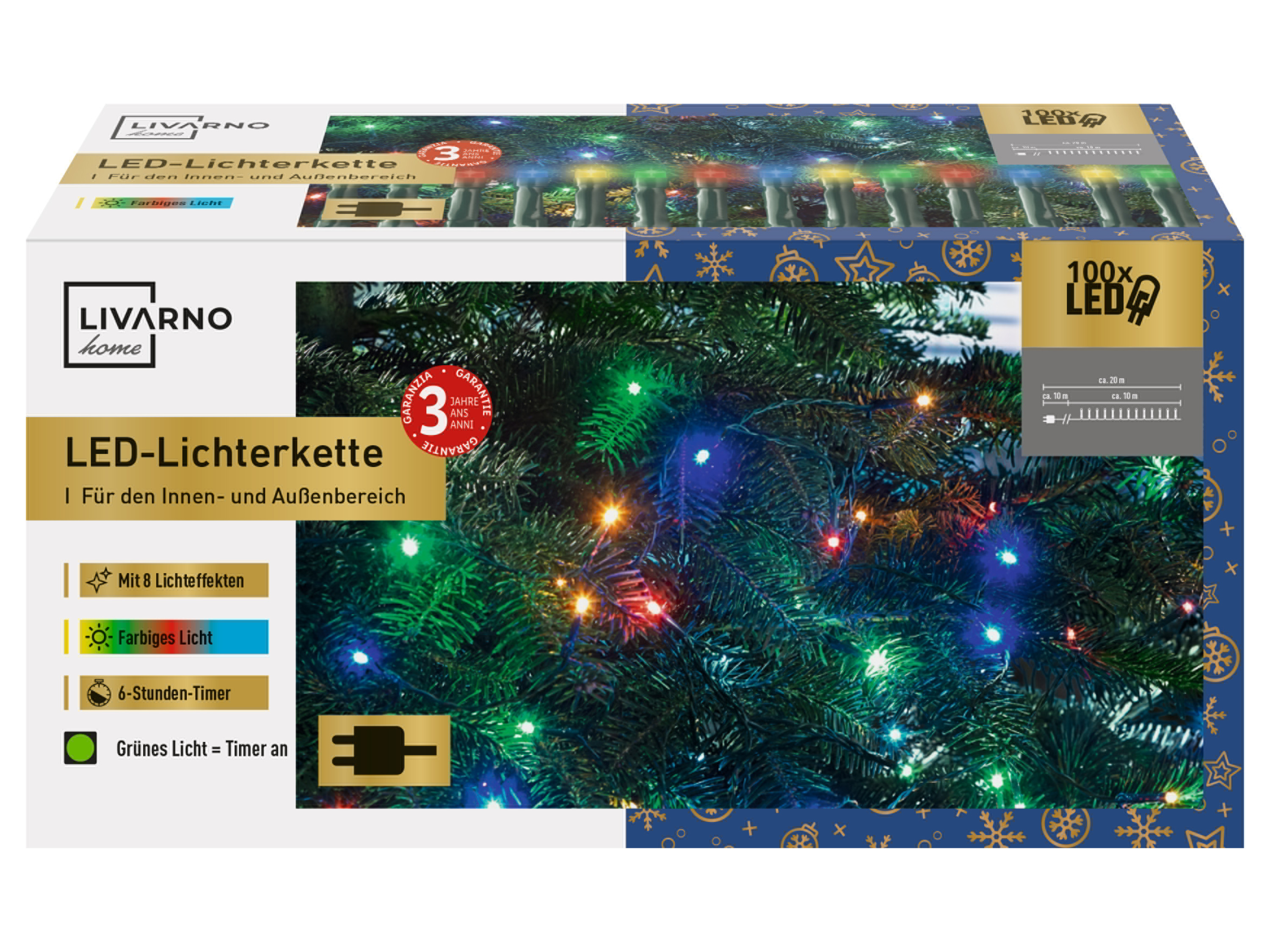 LIVARNO home Łańcuch świetlny LED, 12 m (Kolorowy)