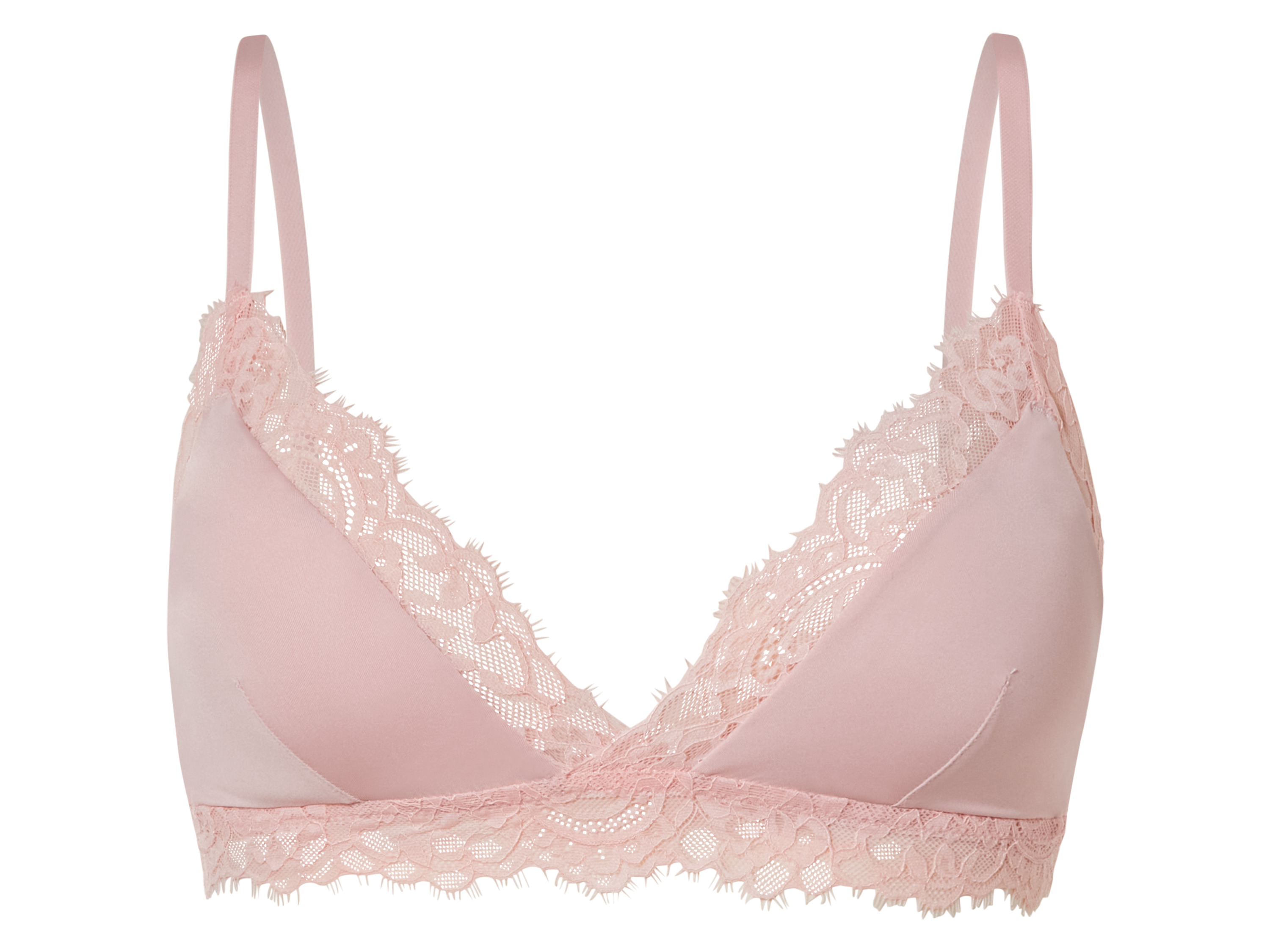 esmara® Biustonosz typu bralette z koronką (L (44-46), Różowy)