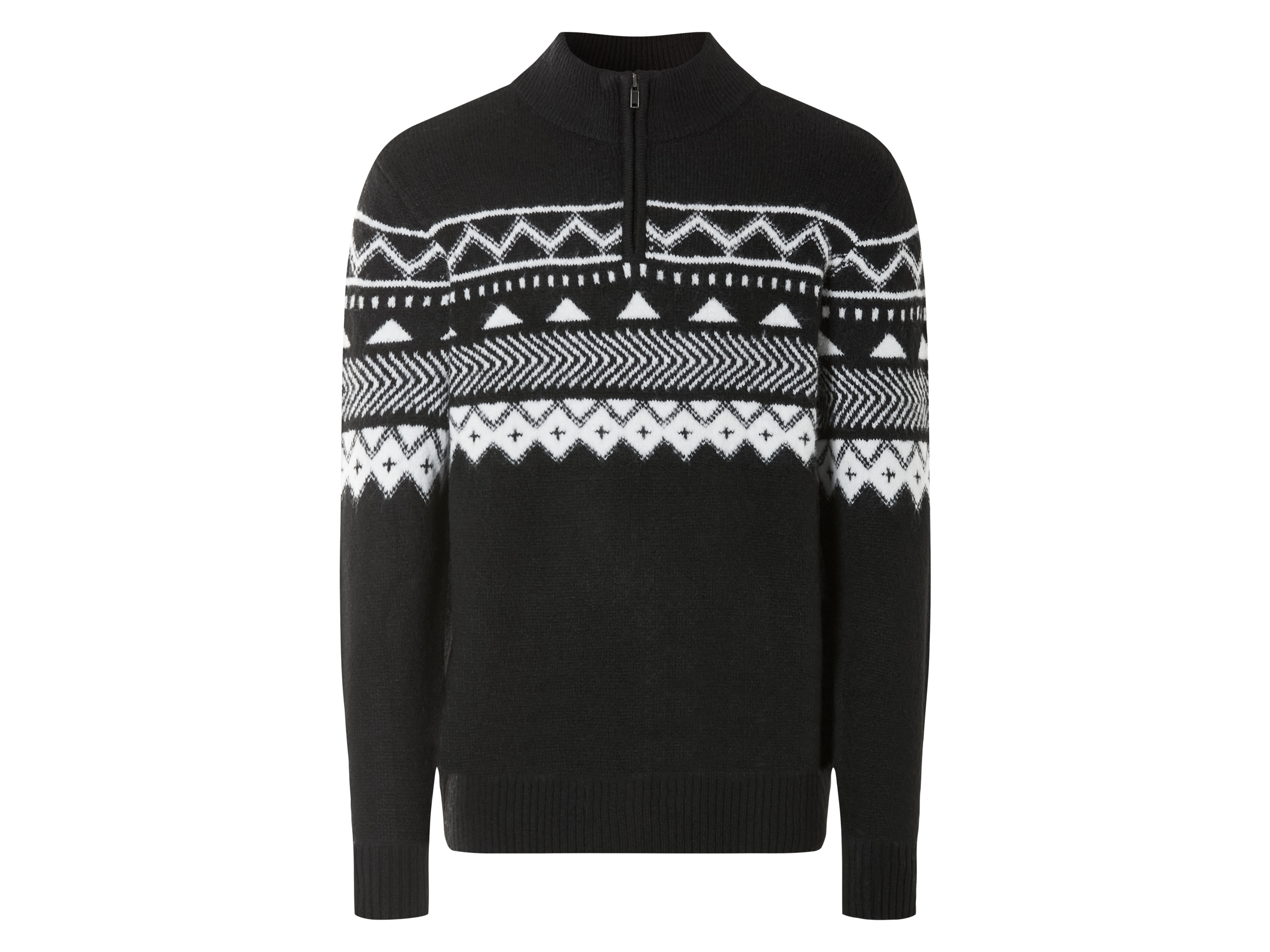 LIVERGY® Sweter dzianinowy męski (S (44-46), Czarny/ biały)