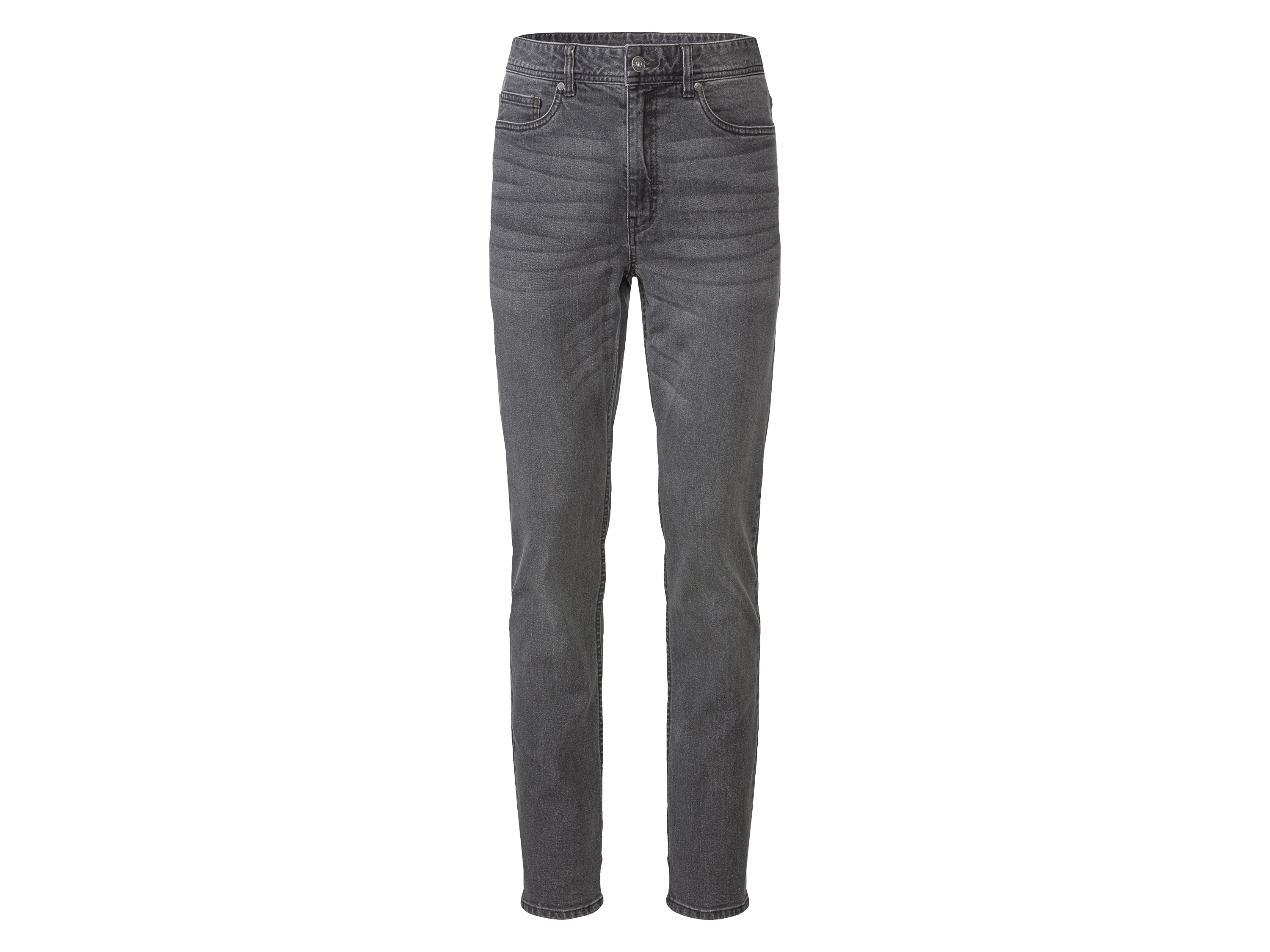 LIVERGY® Jeansy męskie z bawełną, slim fit   (52 (36/32), Szary)