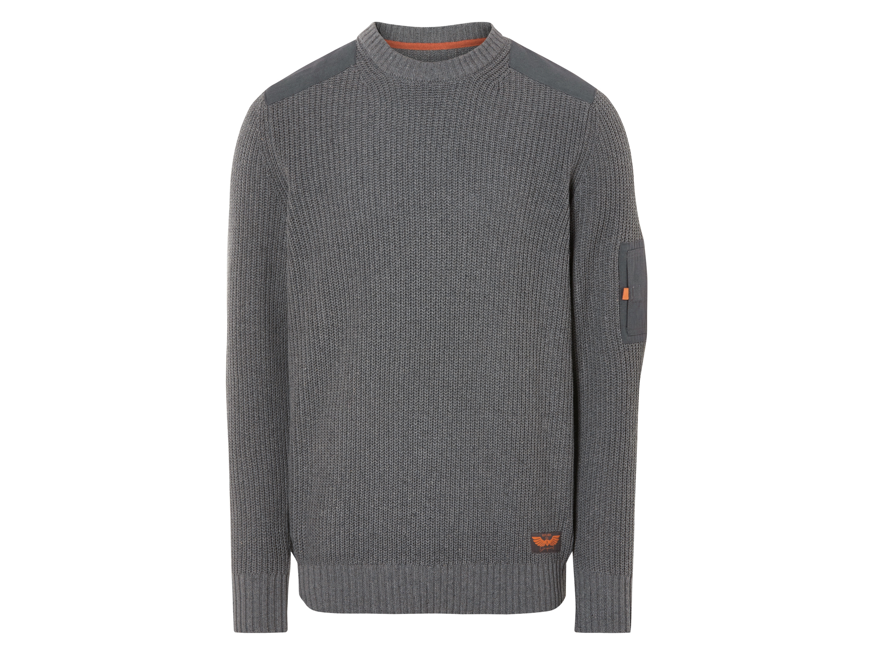 LIVERGY® Sweter męski dzianinowy z bawełną (Szary, M (48/50))