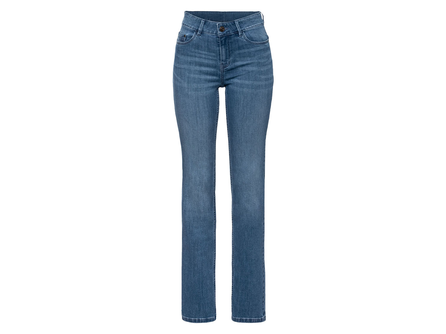 esmara® Jeansy damskie straight fit (Niebieski, 34, wysoka sylwetka)