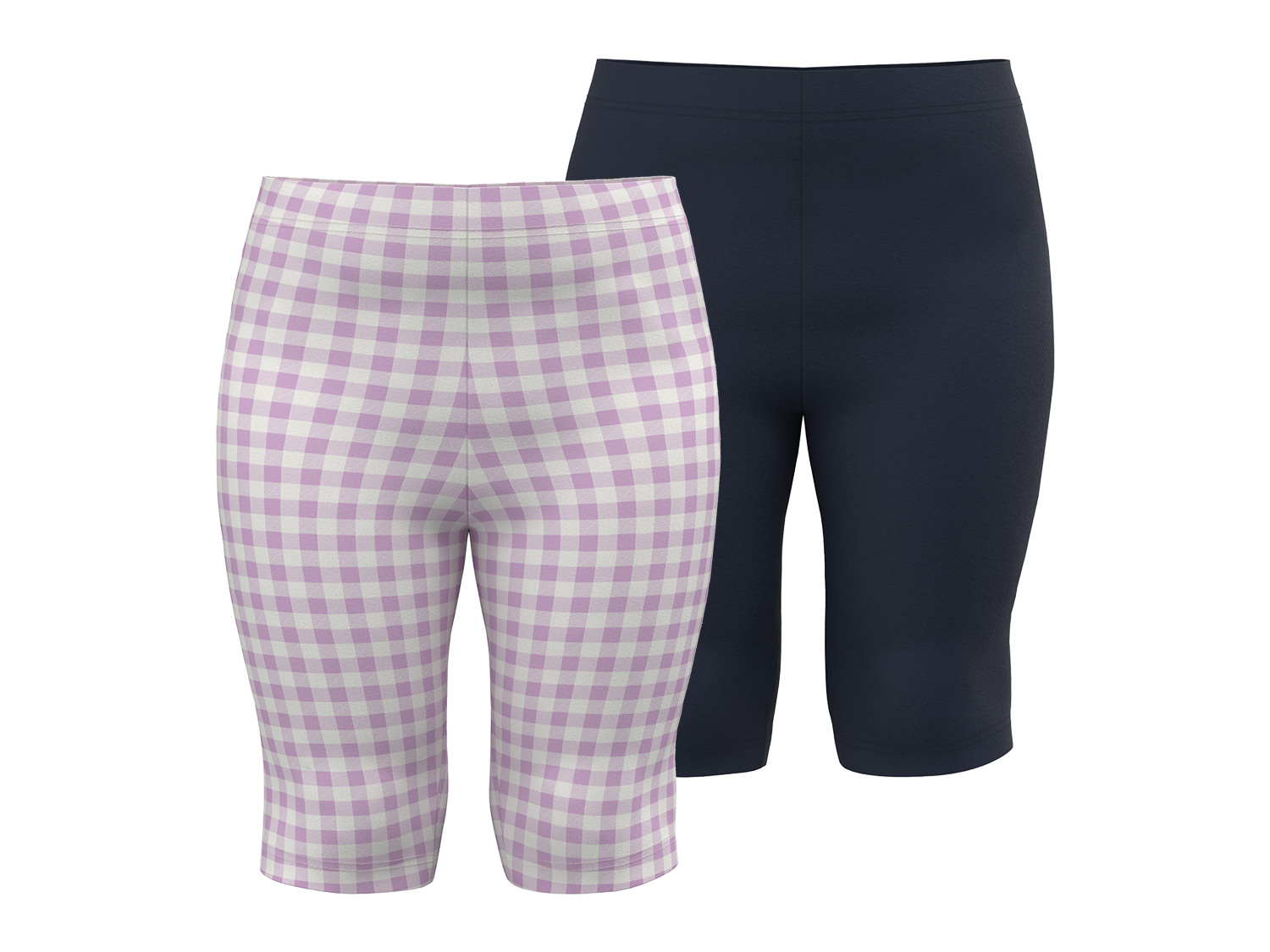 lupilu® Legginsy capri dla małych dziewczynek, 2 szt., z wygodnym elastycznym paskiem w talii (110/116, Granatowy/fioletowy)