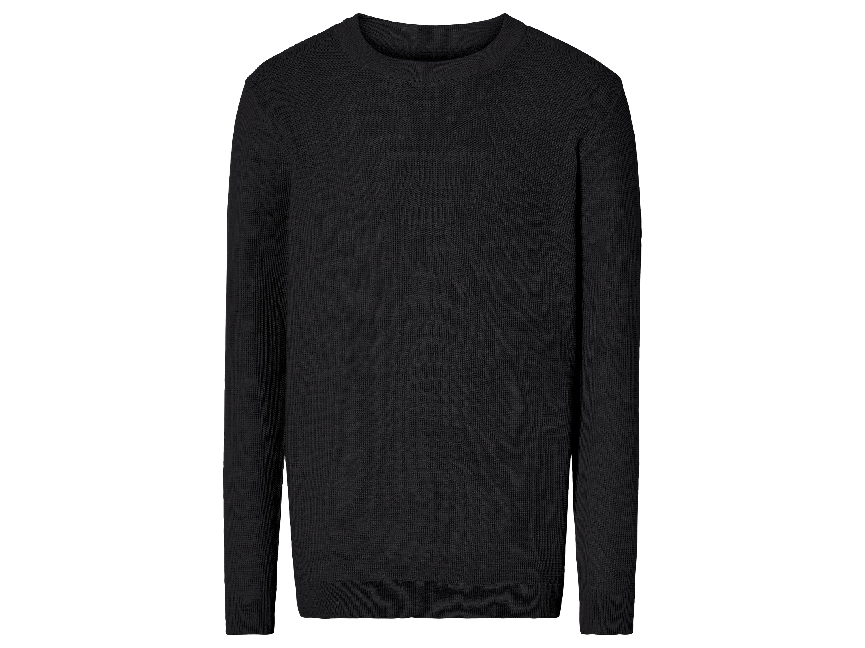 LIVERGY® Sweter bawełniany męski z delikatnej dzianiny	 (M (48/50), Czarny)