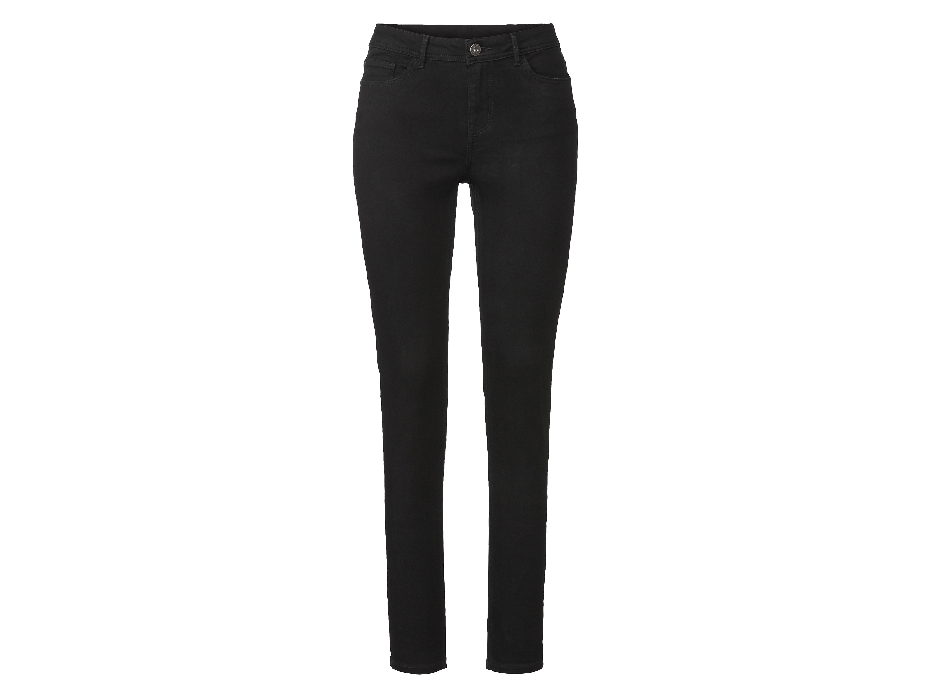 esmara® Jeansy damskie z bawełną, super skinny fit (34, Czarny)