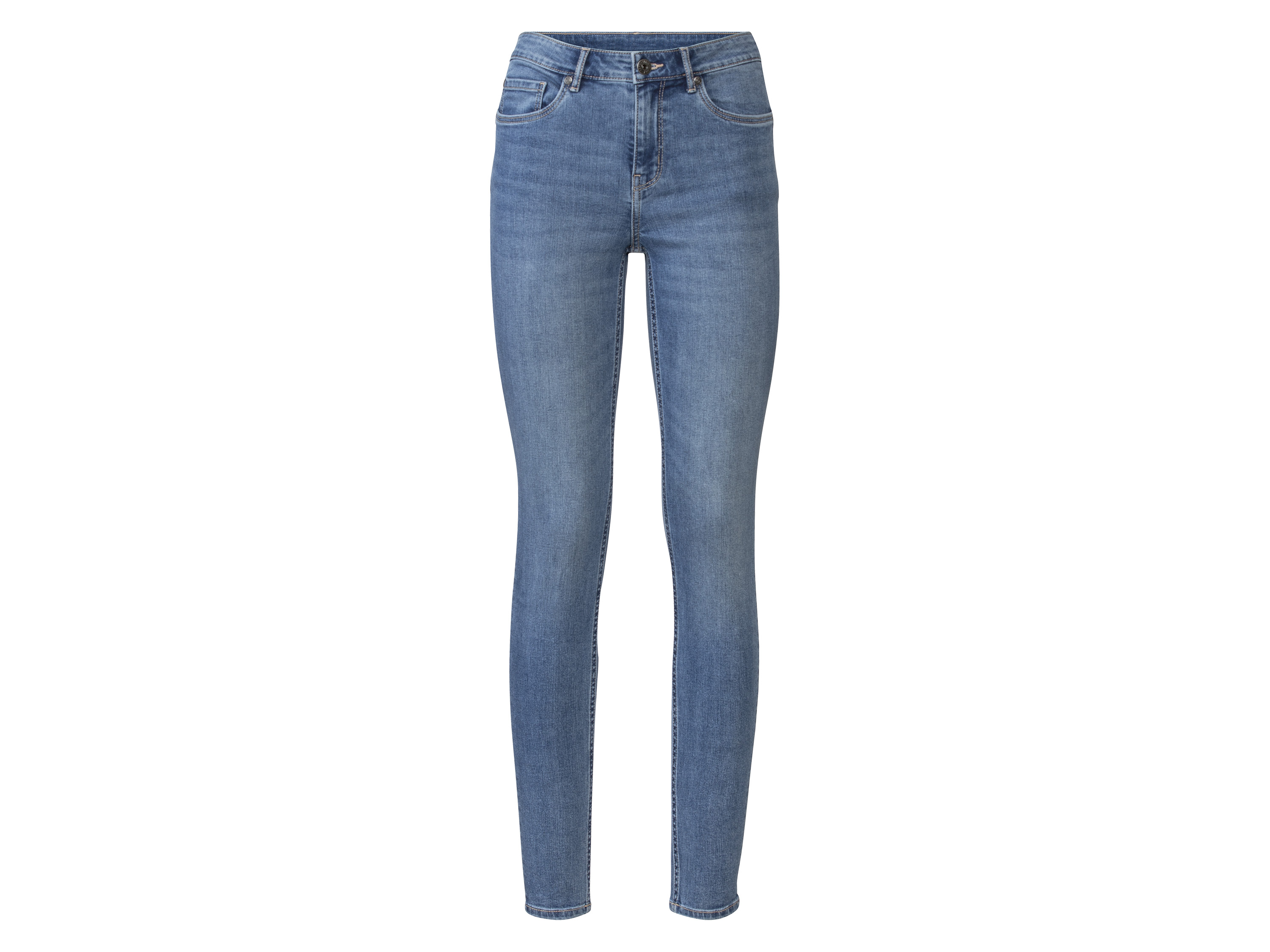 esmara® Jeansy damskie, super skinny fit, z efektem po-push-up (34, Jasnoniebieski)