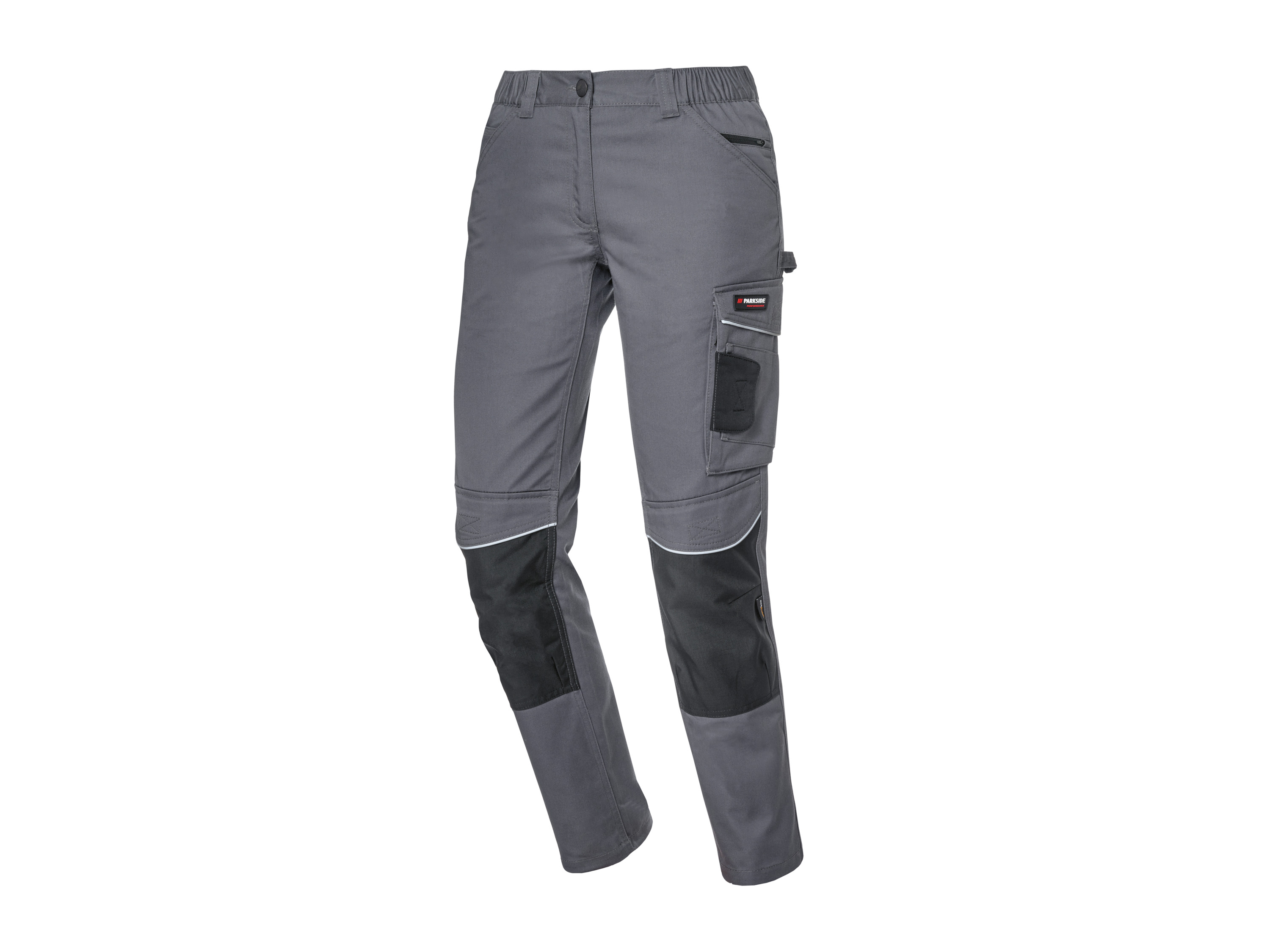 PARKSIDE PERFORMANCE® Spodnie robocze damskie ze wzmocnieniem kolan CORDURA® (44, Szary)