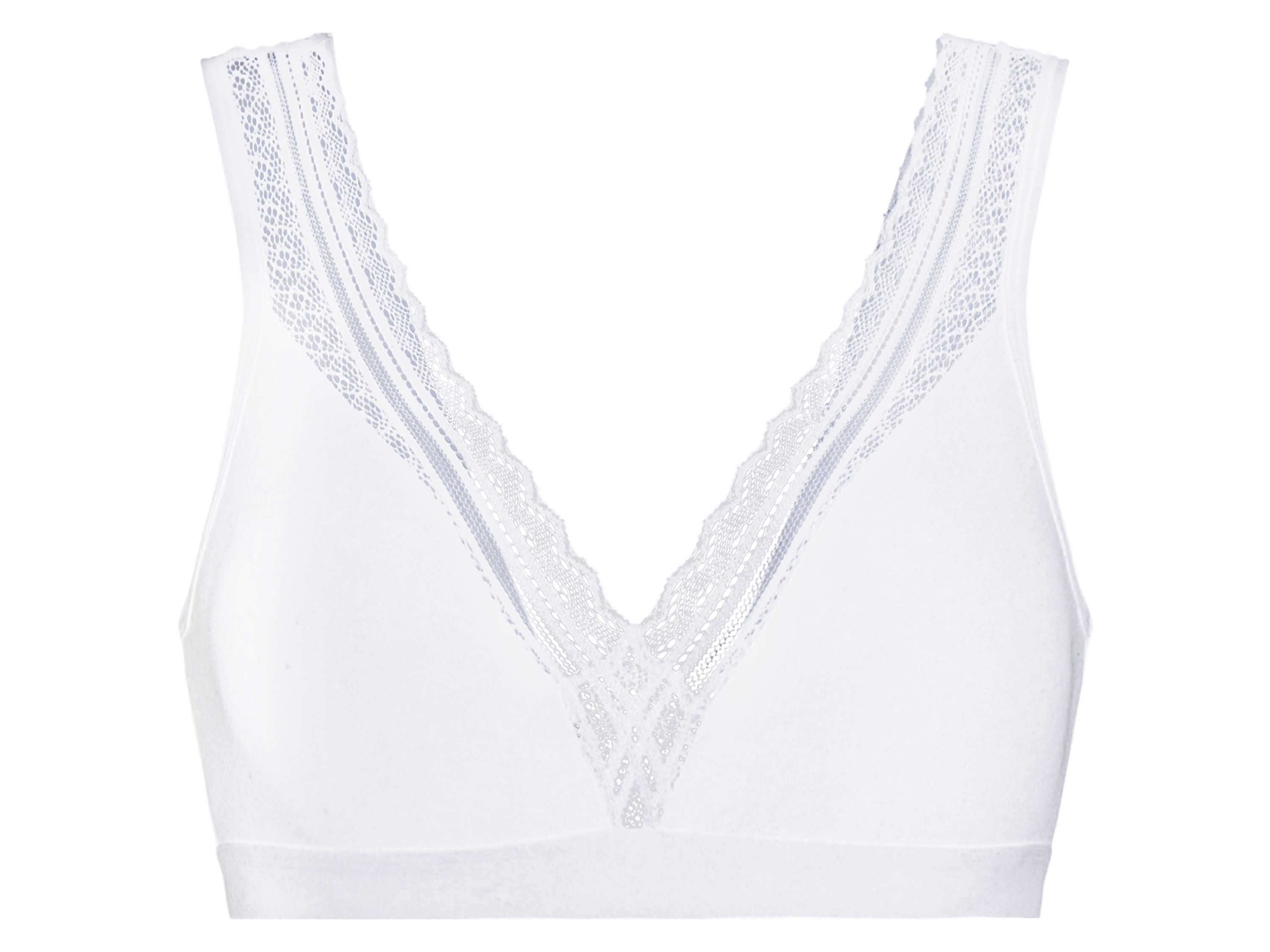 esmara® Biustonosz bralette damski z koronką	 (Biały, M(40/42))