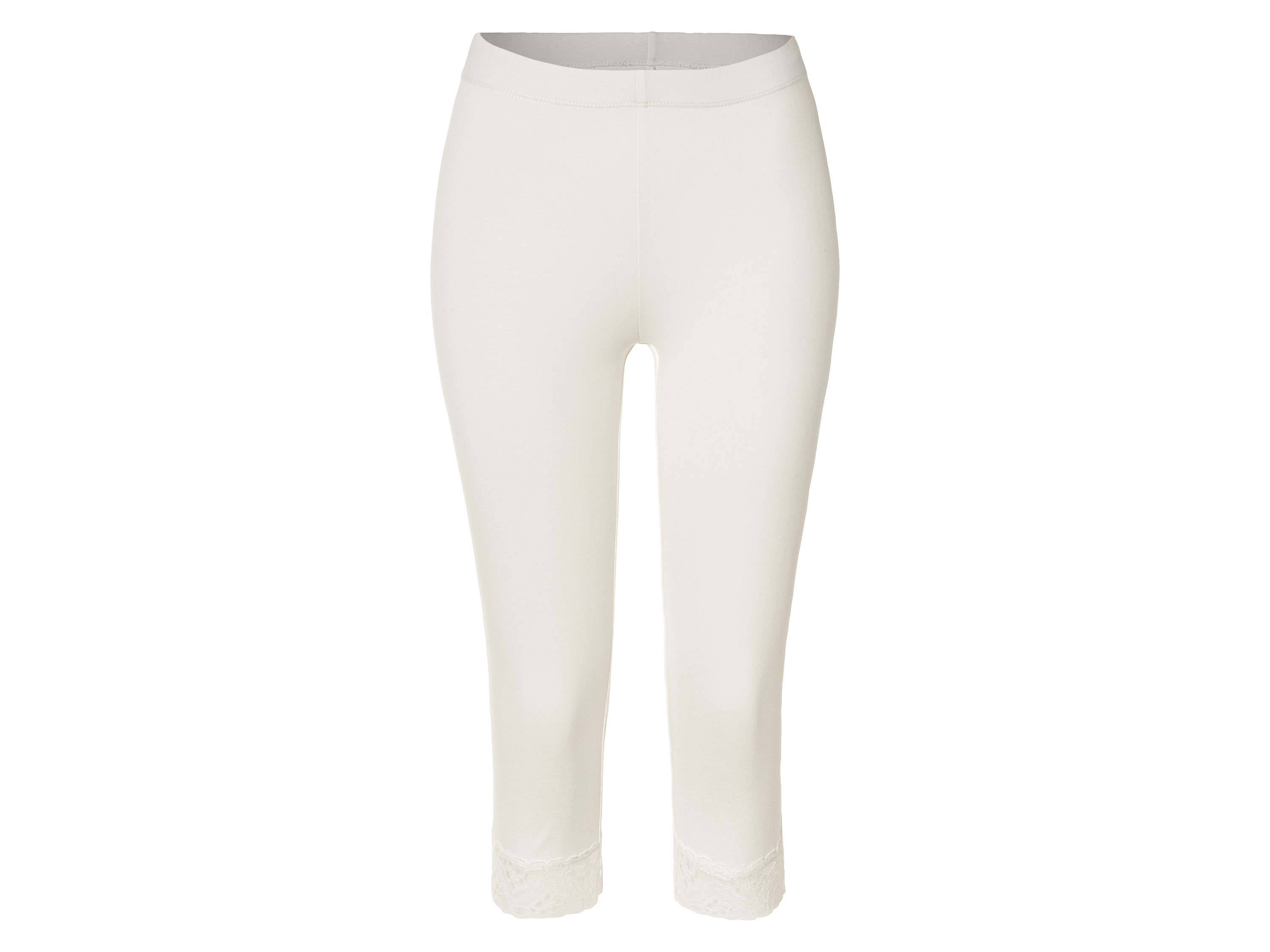 esmara® Legginsy damskie 3/4 z bawełną (S (36-38), Biały)