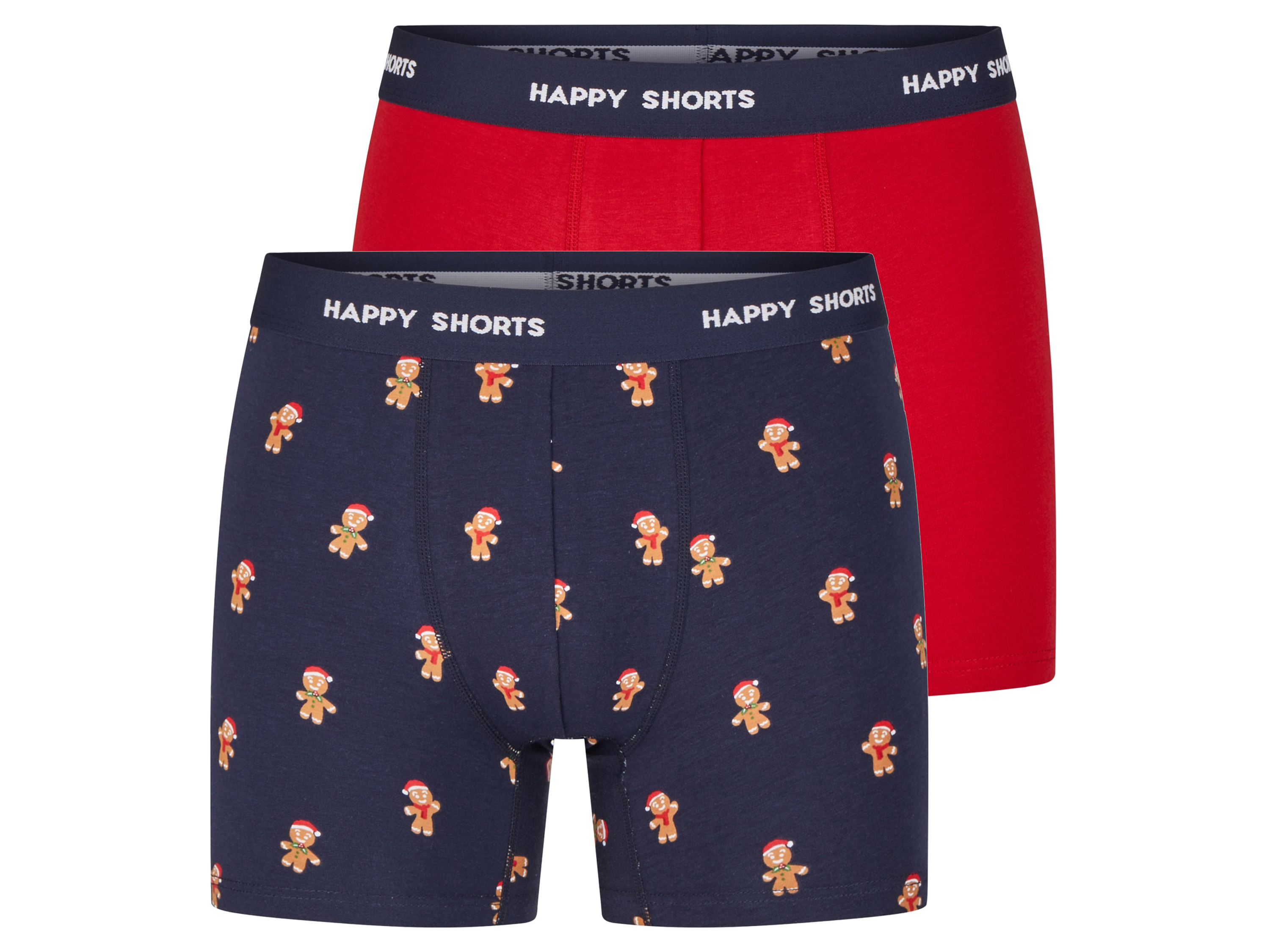 Happy Shorts Bokserki męskie świąteczne, 2 pary (Pierniczek, M)