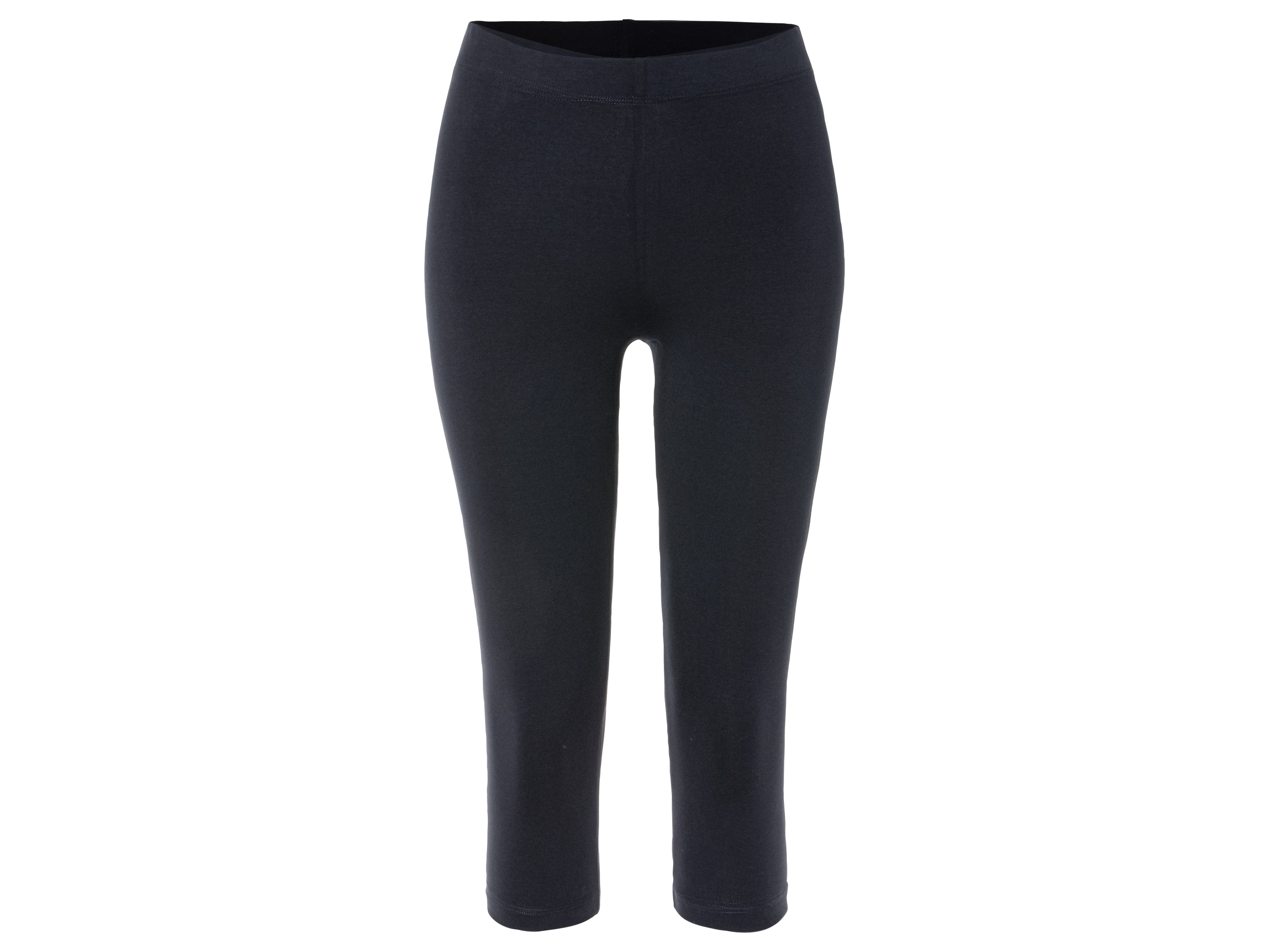 esmara® Legginsy damskie 3/4 z bawełną (XS (32-34), Czarny)