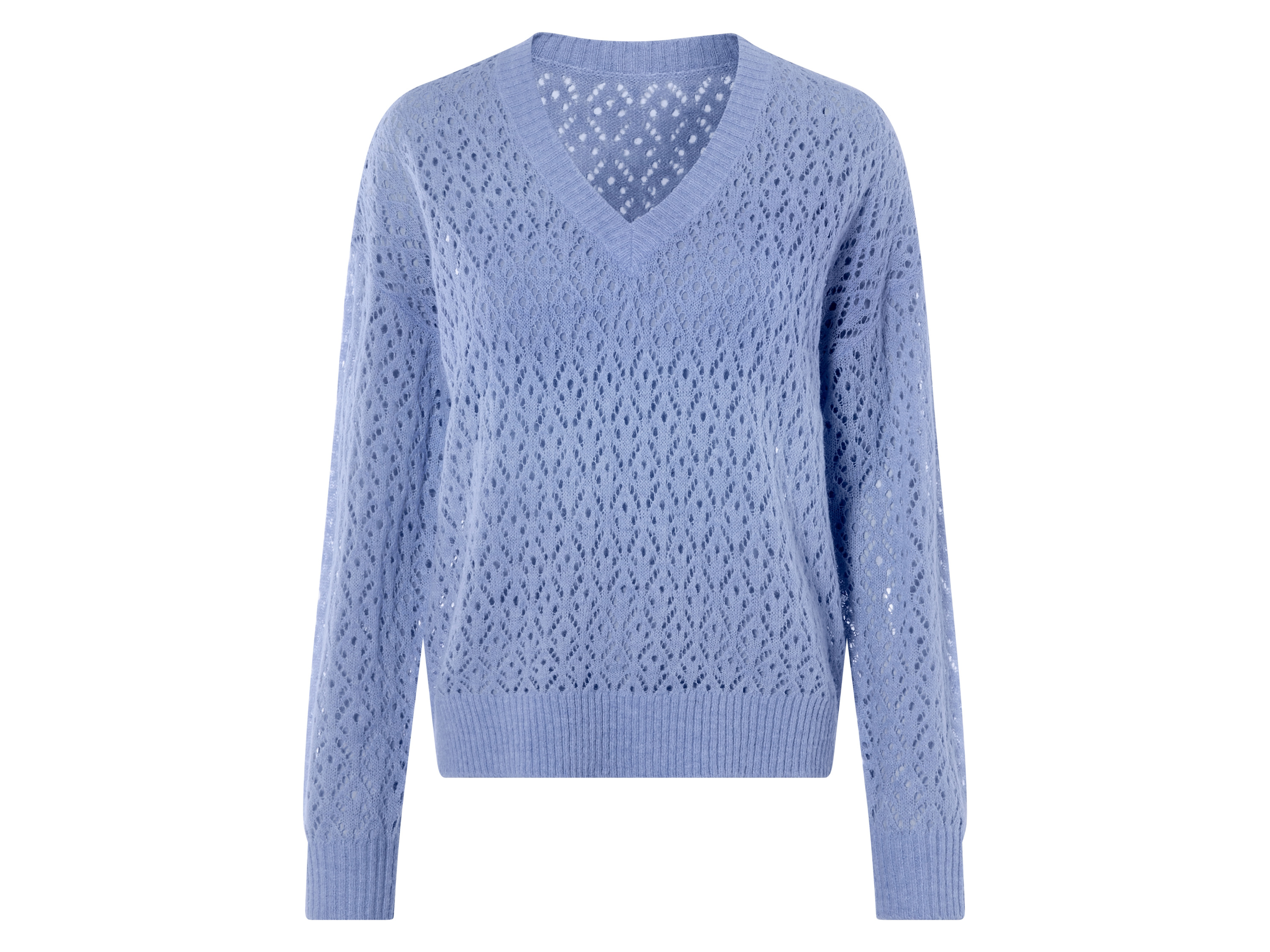 esmara® Sweter ażurowy damski (Fioletowy, L (44/46))