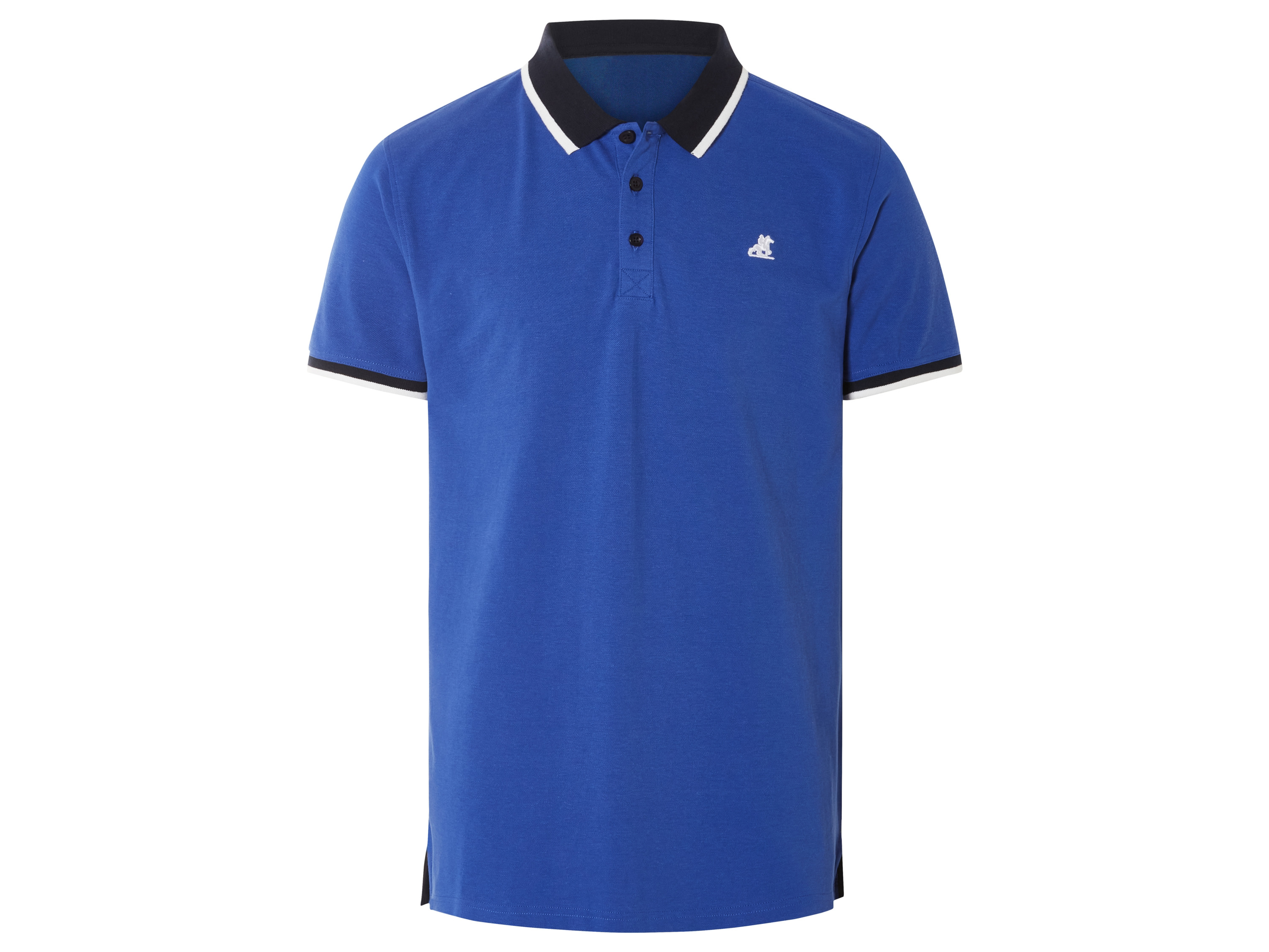 LIVERGY® Koszula polo męska z bawełny, slim fit (M (48/50), Niebieski)